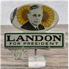 Image 1 : 1936 Alf Landon for President License Plate Topper