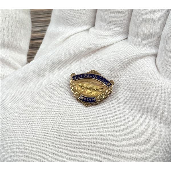 10k Gold Brooklyn Zeppelin Club Pin Brooch