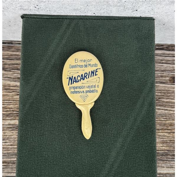 Nacarine Toothpaste Celluloid Advertising Mirror