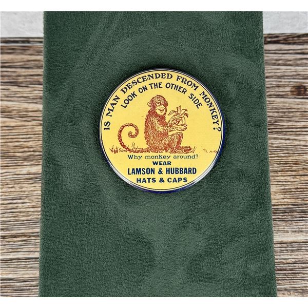 Lamson & Hubbard Hats Caps Celluloid Pocket Mirror