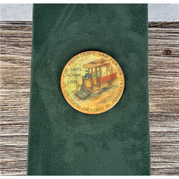 Providence Car Fender Celluloid Pocket Mirror