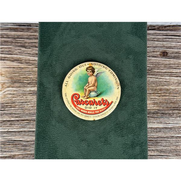 Cascarets Advertising Celluloid Pocket Mirror