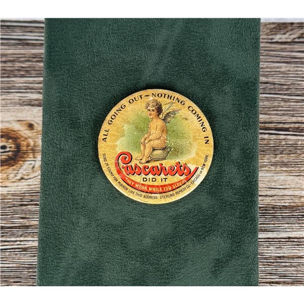 Cascarets Advertising Celluloid Pocket Mirror
