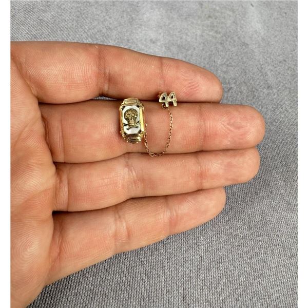 10k Gold Yale Skull & Bones Society Fraternity Pin