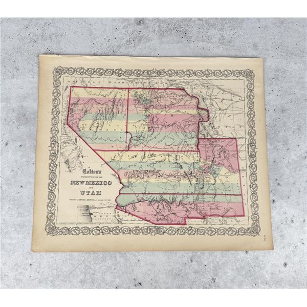 Colton's Territories of New Mexico and Utah Map