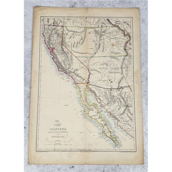 California Utah Lr. California and New Mexico Map