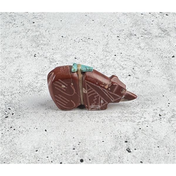 Zuni Pipestone Carved Bear Fetish CB
