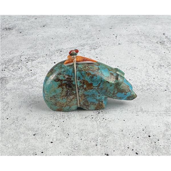 Emory Eriacho Zuni Carved Turquoise Bear Fetish