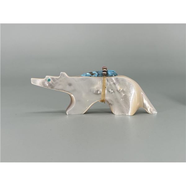 Zuni Carved Mother of Pearl Wolf Fetish