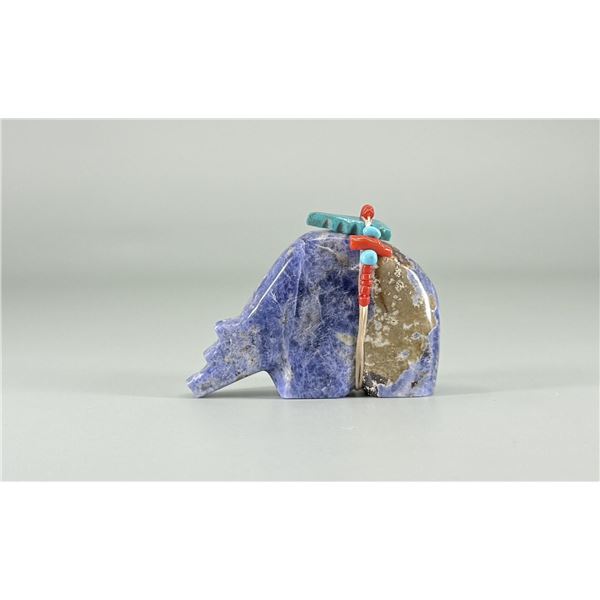 Carlton Laiwakete Zuni Carved Sodalite Bear Fetish