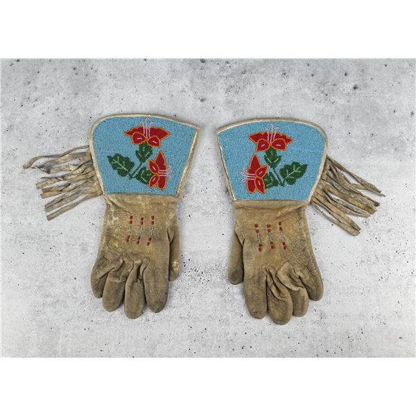 Plateau Native American Indian Beaded Gauntlets