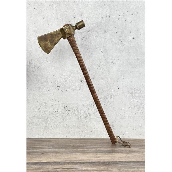Antique Plains Indian Brass Peace Pipe Tomahawk