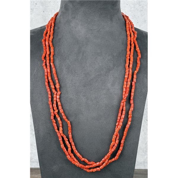 Old Pawn Navajo Mediterranean Coral Necklace