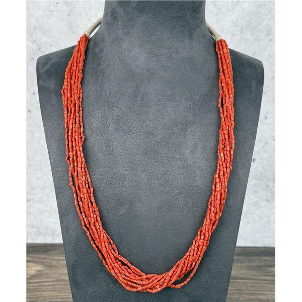 Old Pawn Navajo Mediterranean Coral Necklace