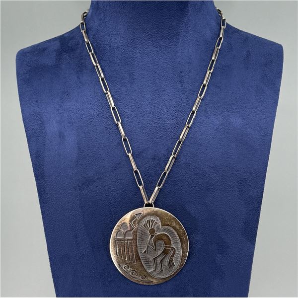 Lawrence Saufkie Hopi Sterling Silver Necklace