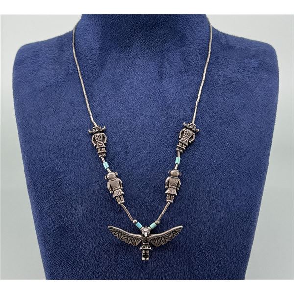 Navajo Sterling Silver Kachina Necklace