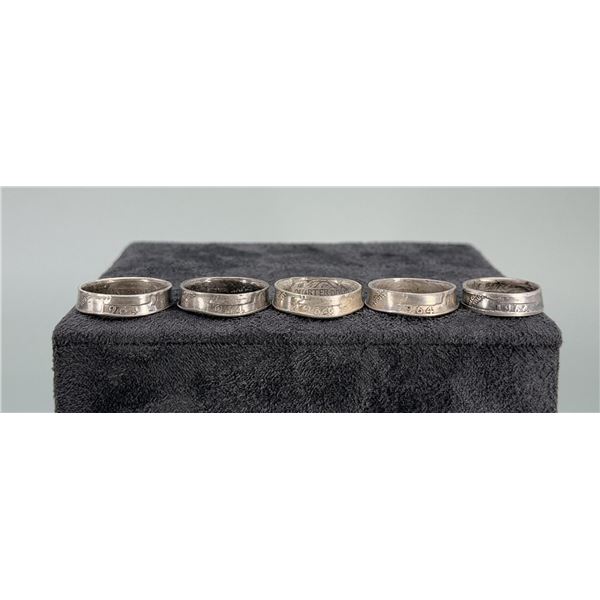 1964 Silver US Quarter Rings