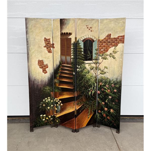 Painted Wood Room Divider Screen