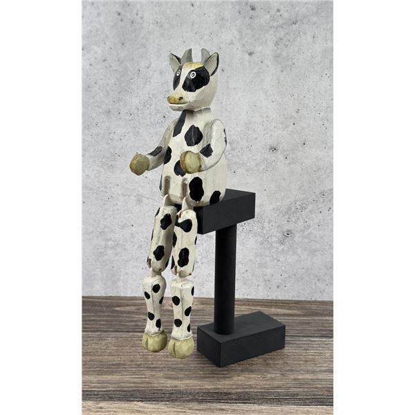 Folk Art Style Cow Shelf Sitter