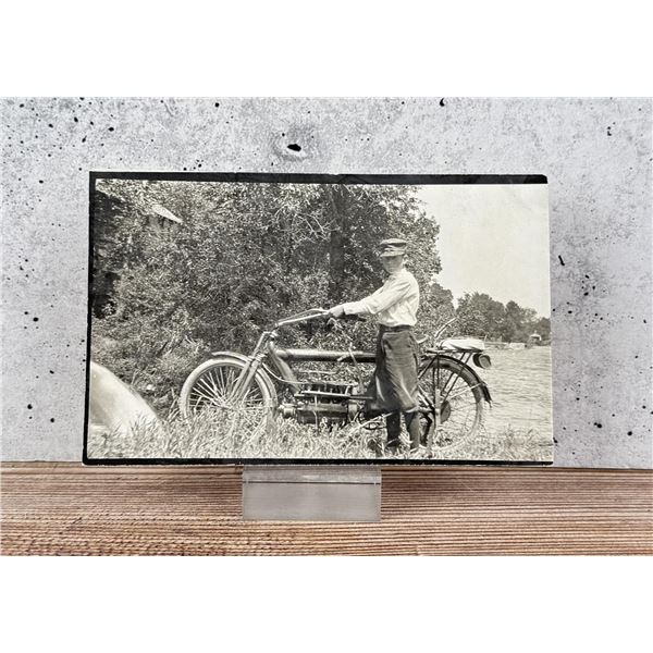 1911 Pierce Four Motorcycle RPPC Postcard
