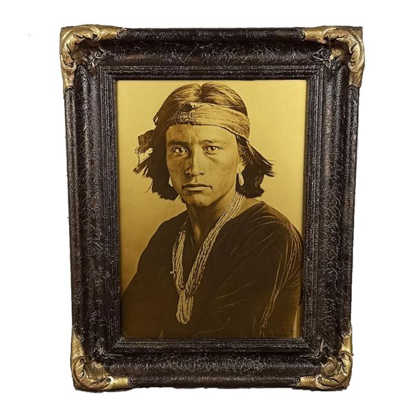 Carl Moon Navajo Boy Orotone Indian Photo