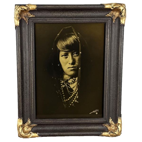 Edward Curtis An Acoma Woman Orotone Photo