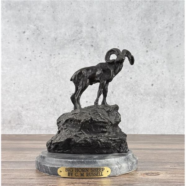 Charles M Russell Montana Bighorn Sheep Bronze