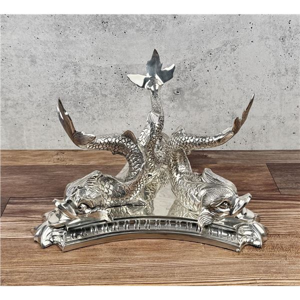 Lacquered EPNS Dolphin Fish Bowl Holder