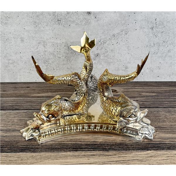 Lacquered EPNS Dolphin Fish Bowl Holder