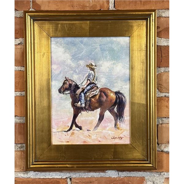 Jay Jung Working Cowgirl Oil Painting