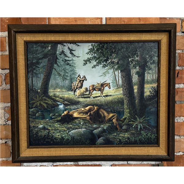 David Ewart Montana Indian Oil Painting