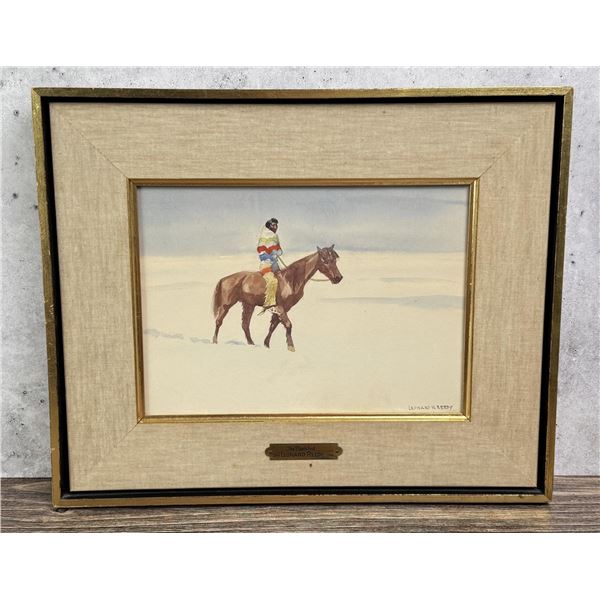 Leonard Reedy Blackfoot Indian Watercolor Painting
