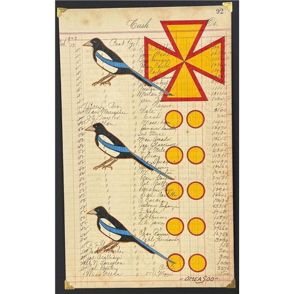 Lyle Omeasoo Blackfeet Montana Ledger Painting