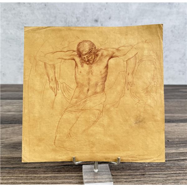 Conte Crayon Drawing Crucifixion of Christ