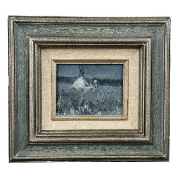 Mavis Willson Indian Camp Oil Painting