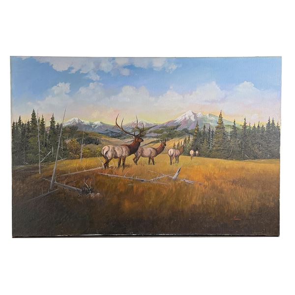 Clarence Basil Cuts the Rope Montana Painting