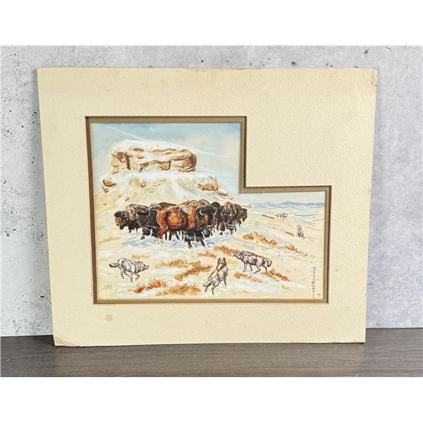 Dave Powell Montana Buffalo Watercolor Painting