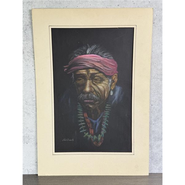 Fred Brunelle Medicine Man Pastel Drawing