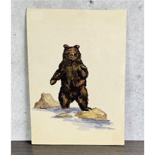 Bernadine Montana Black Bear Watercolor Painting