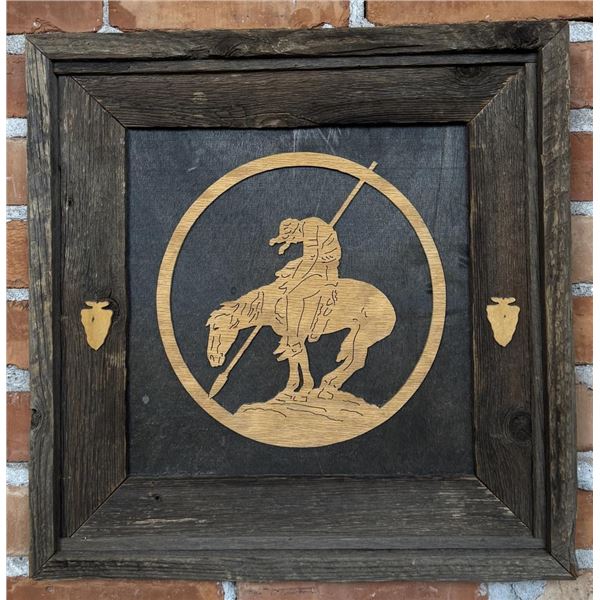 End of Trail Inlaid Wood Picture