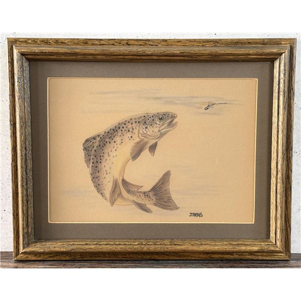 J. Arns Pastel Brown Trout Drawing