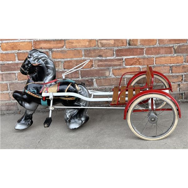 Vintage MOBO Ride On Pedal Toy Horse and Surrey