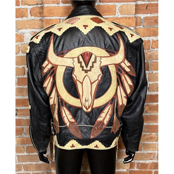 Vintage Volcano Leather Buffalo Skull Jacket