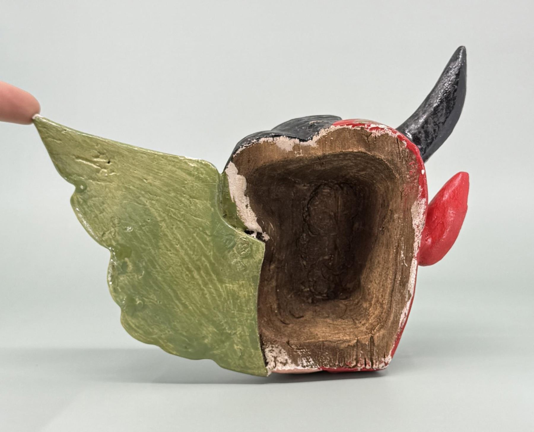 Antique Mexican Folk Art Angel Devil Mask