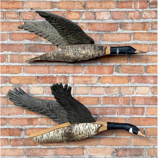 Larry Book Folk Art Carved Wood Goose Loon