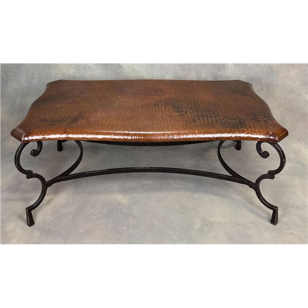 Mexican Hammered Copper Top Table