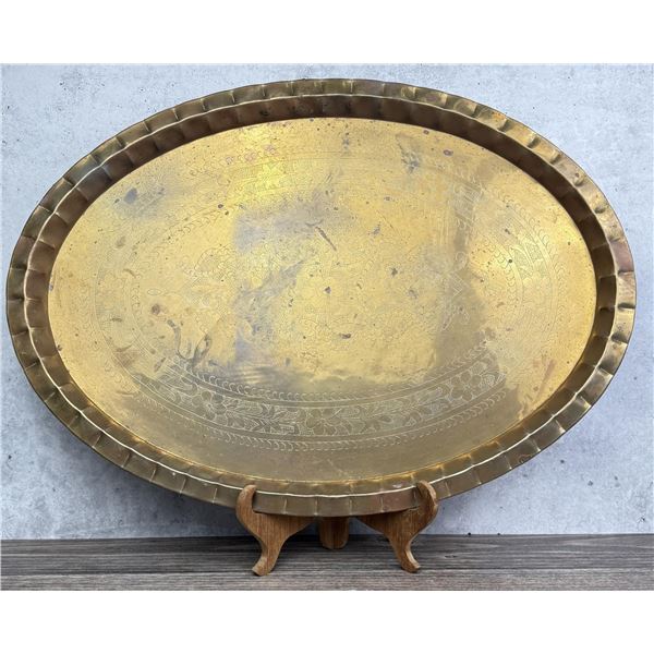 Chinese Oval Brass Tray