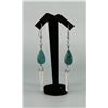 Image 1 : Chrysocolla & Natural Crystal Earrings