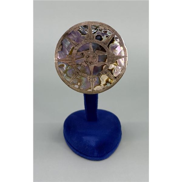 Taxco Mexico Sterling Silver Aztec Calendar Brooch