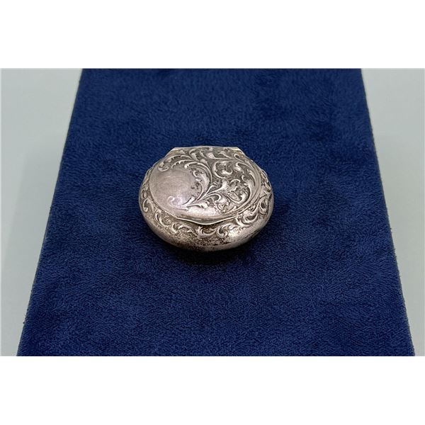 Art Nouveau Sterling Silver Snuff Pill Box